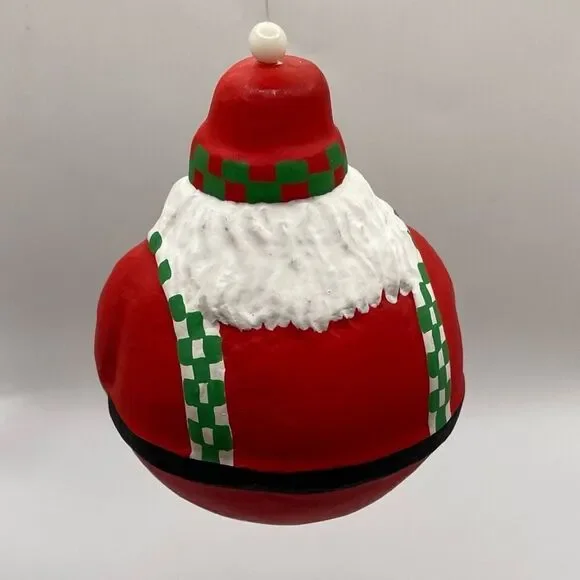 DEPT 56 Ceramic Santa Roly Poly Teddy Bear Christmas Ornament 4" Holiday Red - Picture 4 of 5